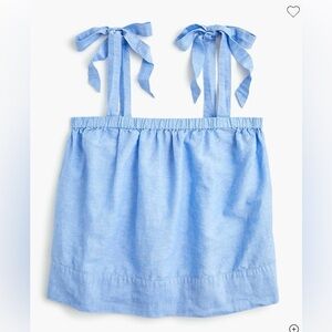 J. Crew Sky Blue Sleeveless Top with Bow Details